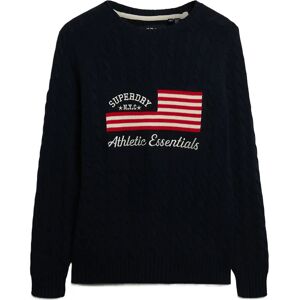 Superdry Slouchy Cable Flag Knit XS Black XS Superdry Slouchy Cable Flag Knit XS Black XS