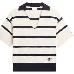 Tommy Hilfiger Co Full Needle Polo Ss Swt S Cream S Tommy Hilfiger Co Full Needle Polo Ss Swt S Cream S