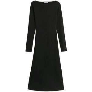 Tommy Hilfiger 5X2 Rib Flare Midi Dress Ls S Black S Tommy Hilfiger 5X2 Rib Flare Midi Dress Ls S Black S