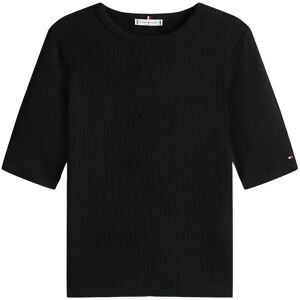 Tommy Hilfiger Slim 5X2 Rib C-Nk 1/2 Slv M Black M Tommy Hilfiger Slim 5X2 Rib C-Nk 1/2 Slv M Black M