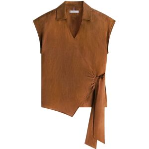 Tommy Hilfiger Linen Knot Ns Top 40 Brown 40 Tommy Hilfiger Linen Knot Ns Top 40 Brown 40