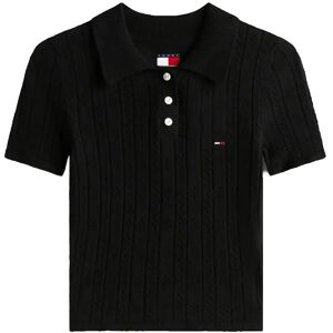 Tommy Jeans Tjw Pointelle Polo XXS Black XXS Tommy Jeans Tjw Pointelle Polo XXS Black XXS