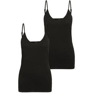 Vero Moda Vmmaxi My Soft V Singlet Jrs 2-Pack L Black L Vero Moda Vmmaxi My Soft V Singlet Jrs 2-Pack L Black L