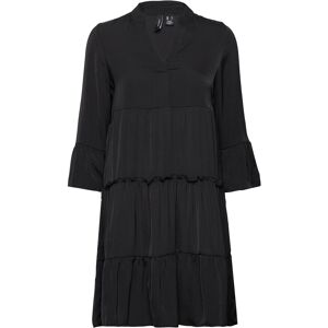 Vero Moda Vmkatrine 3/4 Short Dress Wvn Ga S Black S Vero Moda Vmkatrine 3/4 Short Dress Wvn Ga S Black S