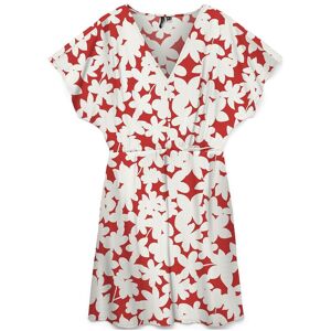 Vero Moda Vmdicthe S/L V-Neck Short Dress Wvn Ga XS Red XS Vero Moda Vmdicthe S/L V-Neck Short Dress Wvn Ga XS Red XS