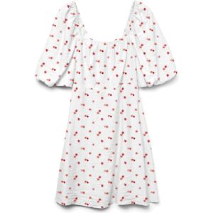 Vero Moda Vmodette 2/4 Short Bow Dress Wvn M White M Vero Moda Vmodette 2/4 Short Bow Dress Wvn M White M