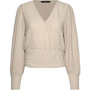Vero Moda Vmaurora Ls V-Neck Top Jrs Ga XS Beige XS Vero Moda Vmaurora Ls V-Neck Top Jrs Ga XS Beige XS