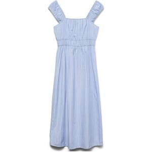 Vero Moda Vmleya Sl 7/8 Stripe Dress Wvn Blue Vero Moda Vmleya Sl 7/8 Stripe Dress Wvn Blue