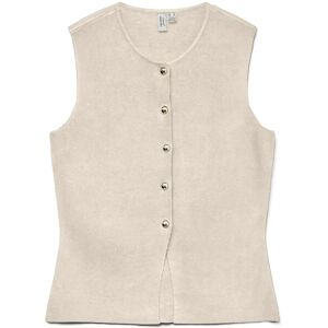 Vero Moda Vmsaba Sl O-Neck Button Vest Btq S Cream S Vero Moda Vmsaba Sl O-Neck Button Vest Btq S Cream S