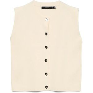 Vero Moda Vmgold Sl O-Neck Button Vest Boo M Beige M Vero Moda Vmgold Sl O-Neck Button Vest Boo M Beige M