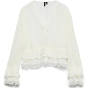 Vero Moda Vmfeline Ls Short Top Exp M White M Vero Moda Vmfeline Ls Short Top Exp M White M