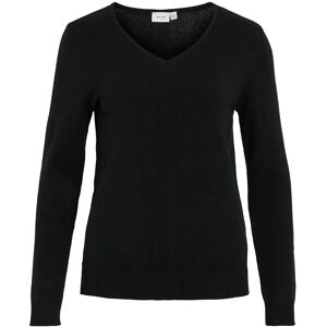 Vila Viril V-Neck L/S Knit Top - Noos XXL Black XXL Vila Viril V-Neck L/S Knit Top - Noos XXL Black XXL