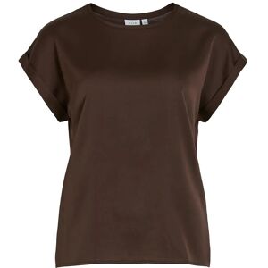 Vila Viellette S/S Satin Top - Noos 40 Brown 40 Vila Viellette S/S Satin Top - Noos 40 Brown 40