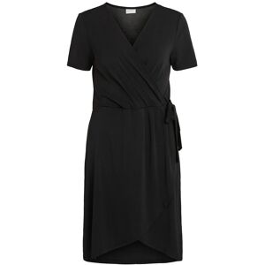 Vila Vinayeli S/S Knee Wrap Dress/Su - Noos XS Black XS Vila Vinayeli S/S Knee Wrap Dress/Su - Noos XS Black XS