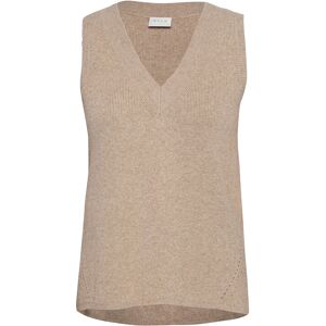Vila Viril Knit Rib V-Neck S/L Vest - Noos XS Brown XS Vila Viril Knit Rib V-Neck S/L Vest - Noos XS Brown XS