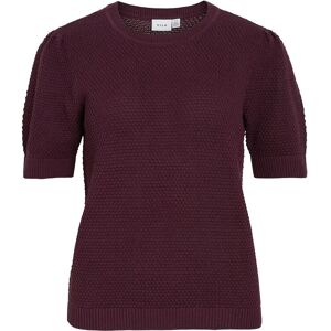 Vila Vidalo O-Neck S/S Knit Top - Noos XS Burgundy XS Vila Vidalo O-Neck S/S Knit Top - Noos XS Burgundy XS