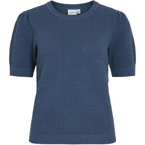 Vila Vidalo O-Neck S/S Knit Top - Noos M Blue M Vila Vidalo O-Neck S/S Knit Top - Noos M Blue M