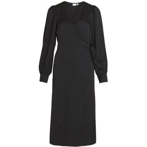 Vila Viomi L/S Satin Wrap Dress/Su 34 Black 34 Vila Viomi L/S Satin Wrap Dress/Su 34 Black 34