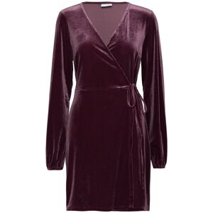 Vila Vikatja L/S Short Velvet Wrap Dress/Ka XS Burgundy XS Vila Vikatja L/S Short Velvet Wrap Dress/Ka XS Burgundy XS