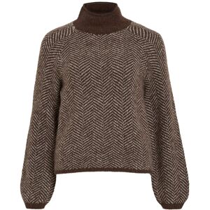 Vila Vilory High Neck L/S Knit Top - Noos XL Brown XL Vila Vilory High Neck L/S Knit Top - Noos XL Brown XL