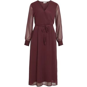 Vila Vifalia V-Neck L/S Midi Dress - Noos/Dc 34 Burgundy 34 Vila Vifalia V-Neck L/S Midi Dress - Noos/Dc 34 Burgundy 34