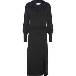 Vila Vicomfy L/S Collar Rib Knit Dress - Noos XS Black XS Vila Vicomfy L/S Collar Rib Knit Dress - Noos XS Black XS