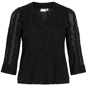 Vila Vilumena V-Neck 3/4 Top S Black S Vila Vilumena V-Neck 3/4 Top S Black S