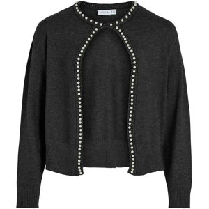 Vila Vizafina L/S O-Neck Pearl Knit Cardigan XXL Black XXL Vila Vizafina L/S O-Neck Pearl Knit Cardigan XXL Black XXL