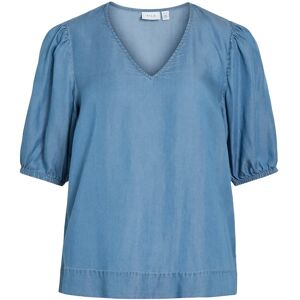 Vila Vitea V-Neck 2/4 Denim Top 40 Blue 40 Vila Vitea V-Neck 2/4 Denim Top 40 Blue 40