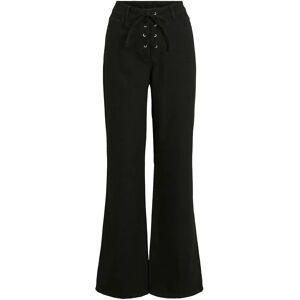 Vila Vigela Hw Tie Detail Jeans 42 Black 42 Vila Vigela Hw Tie Detail Jeans 42 Black 42