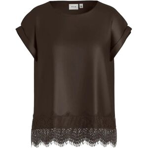 Vila Viellette S/S Full Satin Lace Top - Noos 34 Brown 34 Vila Viellette S/S Full Satin Lace Top - Noos 34 Brown 34