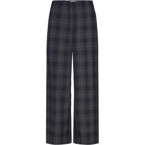 Vila Visina Hw Wide Check Pants 40 Navy 40 Vila Visina Hw Wide Check Pants 40 Navy 40