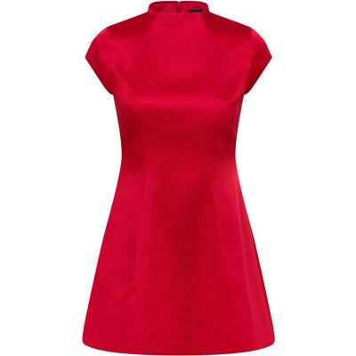 Bardot Delphi Hourglass Satin Dress 40 Red 40 Bardot Delphi Hourglass Satin Dress 40 Red 40