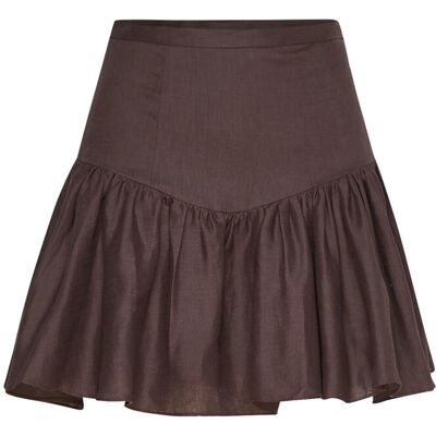 Bardot Amorette Linen Mini Skirt 34 Brown 34 Bardot Amorette Linen Mini Skirt 34 Brown 34