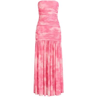 Bardot Solana Printed Mesh Maxi Dress 42 Pink 42 Bardot Solana Printed Mesh Maxi Dress 42 Pink 42