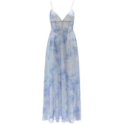 Bardot Elias Printed Maxi Dress 34 Blue 34 Bardot Elias Printed Maxi Dress 34 Blue 34