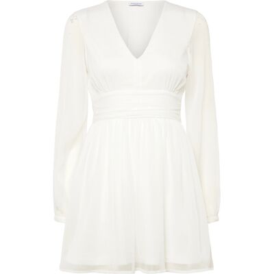 Bubbleroom Tie Back L/S Chiffon Dress 42 White 42 Bubbleroom Tie Back L/S Chiffon Dress 42 White 42