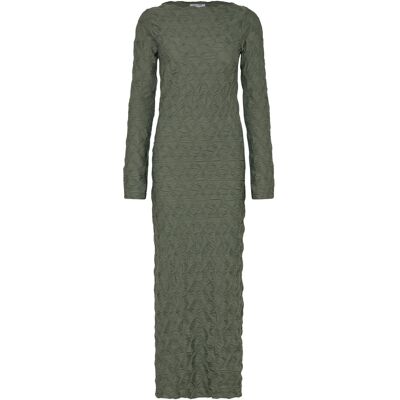 Bubbleroom Structure Long Sleeve Midi Dress XL Khaki XL Bubbleroom Structure Long Sleeve Midi Dress XL Khaki XL