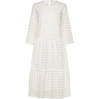 Bubbleroom Broderie Anglaise Round Neck Dress 32-34 White 32-34 Bubbleroom Broderie Anglaise Round Neck Dress 32-34 White 32-34