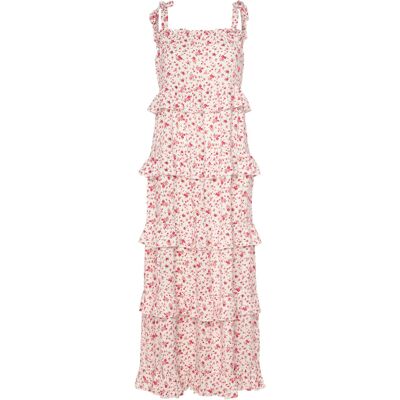 Bubbleroom Frill Maxi Viscose Dress XS White XS Bubbleroom Frill Maxi Viscose Dress XS White XS