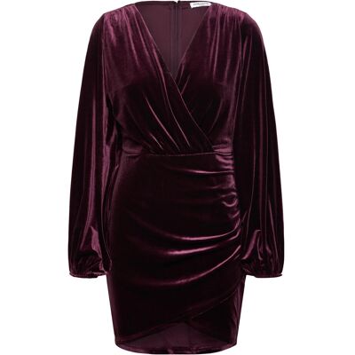 Bubbleroom Velvet Wrap Dress S Burgundy S Bubbleroom Velvet Wrap Dress S Burgundy S