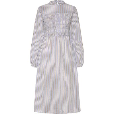 Bubbleroom Smock Cotton Dress L Blue L Bubbleroom Smock Cotton Dress L Blue L