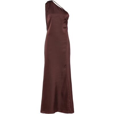 Bubbleroom One Shoulder Scarf Satin Gown 38 Brown 38 Bubbleroom One Shoulder Scarf Satin Gown 38 Brown 38