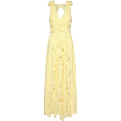 Bubbleroom Frill Ruffle Chiffon Gown 42 Yellow 42 Bubbleroom Frill Ruffle Chiffon Gown 42 Yellow 42