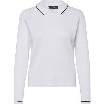 Callaway Collared Knit Sweater M White M Callaway Collared Knit Sweater M White M