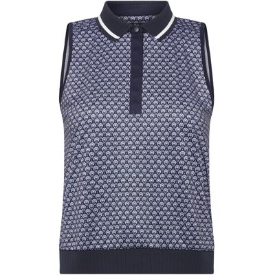 Callaway Sleeveless Geo Print Rib Collar Polo M Navy M Callaway Sleeveless Geo Print Rib Collar Polo M Navy M