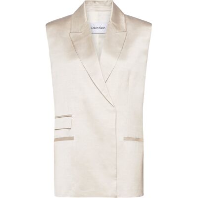 Calvin Shiny Viscose Tailored Vest 40 White 40 Calvin Shiny Viscose Tailored Vest 40 White 40