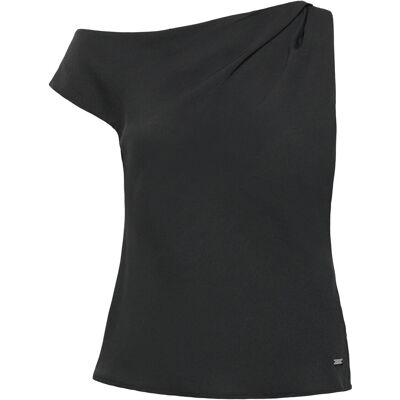 Calvin Crepe One Shoulder Top 36 Black 36 Calvin Crepe One Shoulder Top 36 Black 36