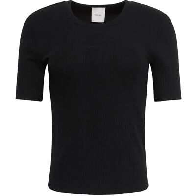 Calvin Hs Varigated Rib Nano Logo Cneck M Black M Calvin Hs Varigated Rib Nano Logo Cneck M Black M
