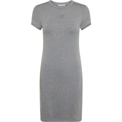 Calvin Ss Ctn Contour 1X1 Rib Ss Mini D L Grey L Calvin Ss Ctn Contour 1X1 Rib Ss Mini D L Grey L